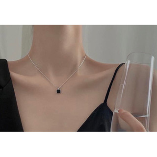 dây chuyền nữ mặt vuông nhẹ nhàng bạc lopa