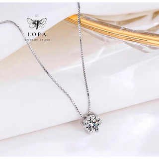 Dây chuyền nữ bạc ta LoPa dáng dây trơn mặt ổ đá dáng nhẹ nhàng điệu đà