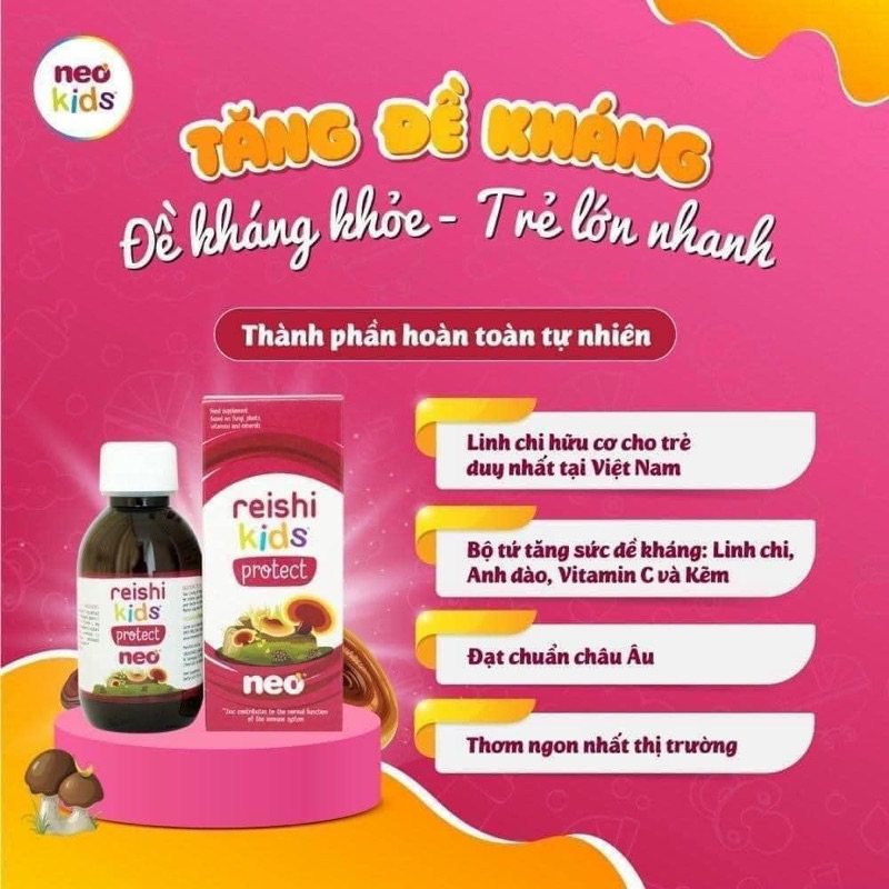 Bộ đôi phát triểu chiều cao và tăng đề kháng Neo Kids Growth và Reishi kids Protect