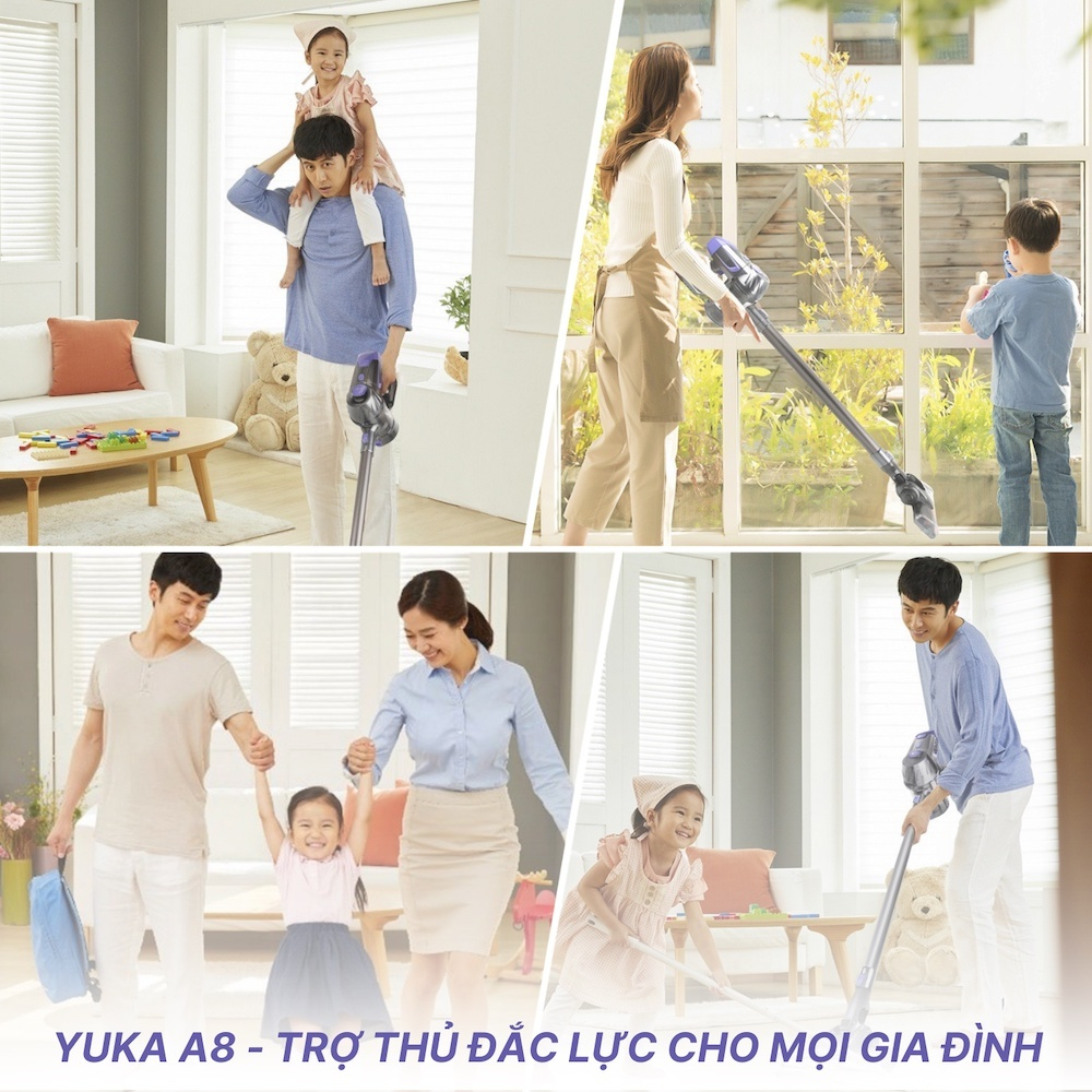 Máy Hút Bụi Không Dây Mocato Yuka A8 – Công Suất Hút 200AW | Pin 40 Phút | Lọc 5 Cấp | Đa Năng