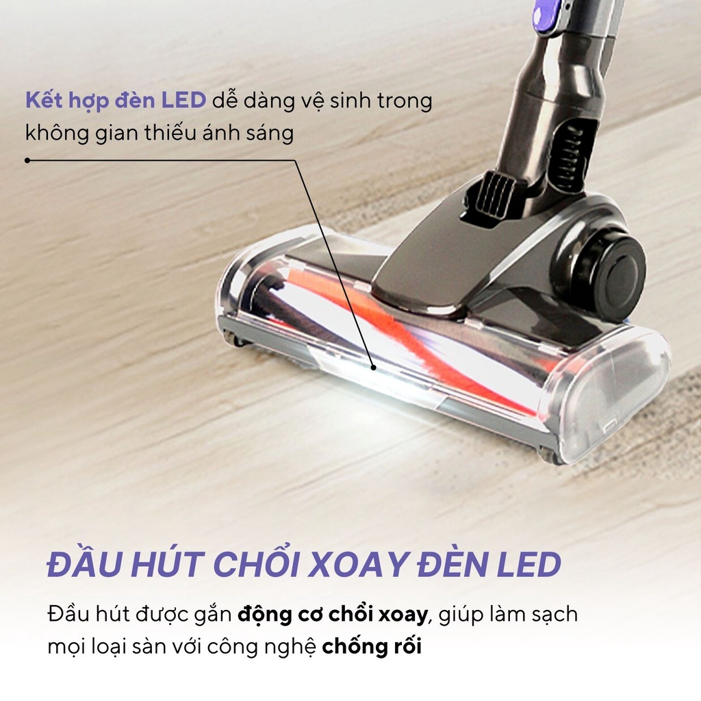 Máy Hút Bụi Không Dây Mocato Yuka A8 – Công Suất Hút 200AW | Pin 40 Phút | Lọc 5 Cấp | Đa Năng