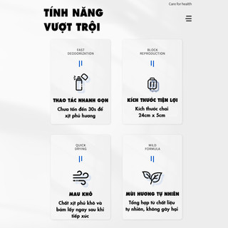 Bình xịt lạnh làm thơm giày dép hương Trà Đào Shoes 2h 160ml, chai sịt khử mùi hôi, nano bạc Ag+