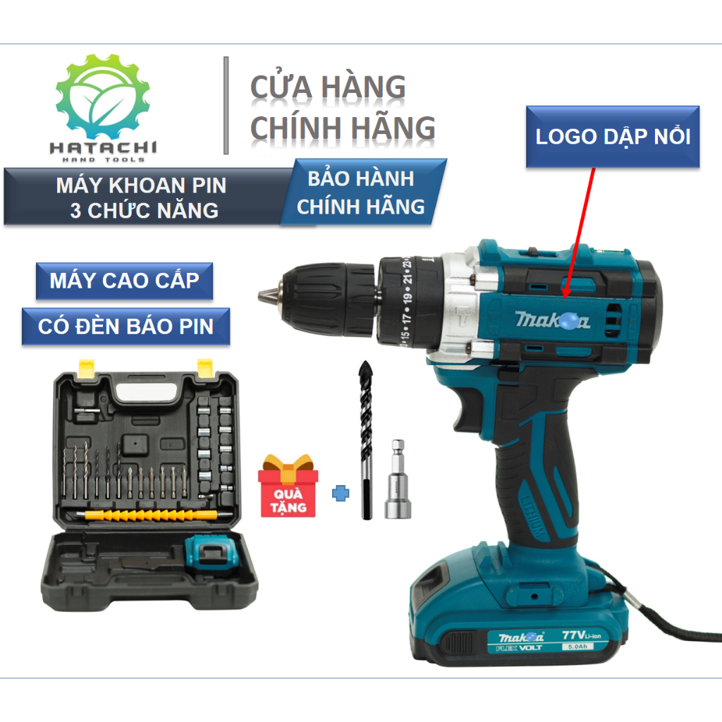 Máy Khoan Pin | Máy Khoan Pin 3 Chức Năng 77V | Lõi đồng 100% | Khoan ...