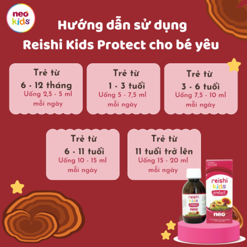 Bộ đôi phát triểu chiều cao và tăng đề kháng Neo Kids Growth và Reishi kids Protect