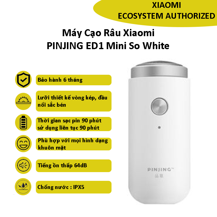 Máy Cạo Râu Xiaomi PINJING ED1 Mini So White - Bảo Hành 6 Tháng - Shop Điện Máy Center