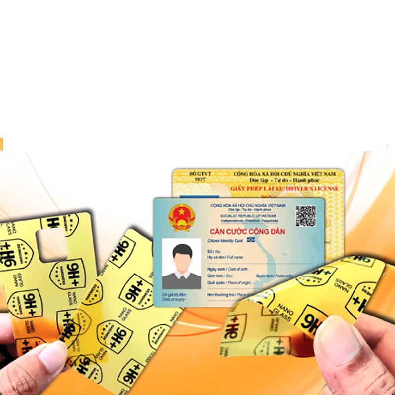 Miếng dán cường lực Nano bảo vệ Căn Cước Công Dân - CCCD / GPLX Giấy phép lái xe khỏi trầy xước, tăng độ cứng cho thẻ