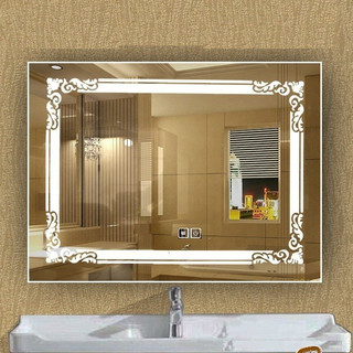 Gương LED Chữ Nhật Cảm Ứng Treo Tường -Gương LED Hoa Văn [45x60, 50x70, 60x80cm]