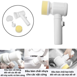 Máy Cọ Rửa Cầm Tay 5in1 - Bàn Chải Vệ Sinh Nhà Bếp Đa Năng