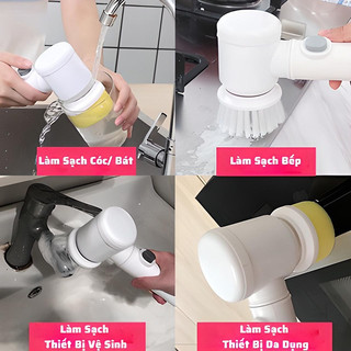 Máy Cọ Rửa Cầm Tay 5in1 - Bàn Chải Vệ Sinh Nhà Bếp Đa Năng
