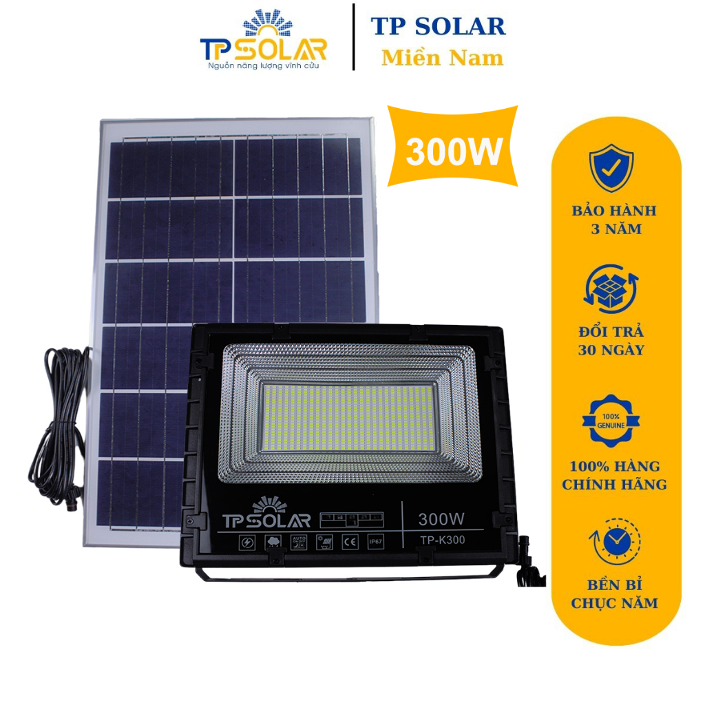 Đèn Pha Năng Lượng Mặt Trời TP Solar Công Suất 300W TP-K300 Độ Sáng Cao ...