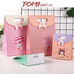 Túi Giấy Đựng Quà Tặng TOMI Hoạ Tiết Gấu Xinh 088D