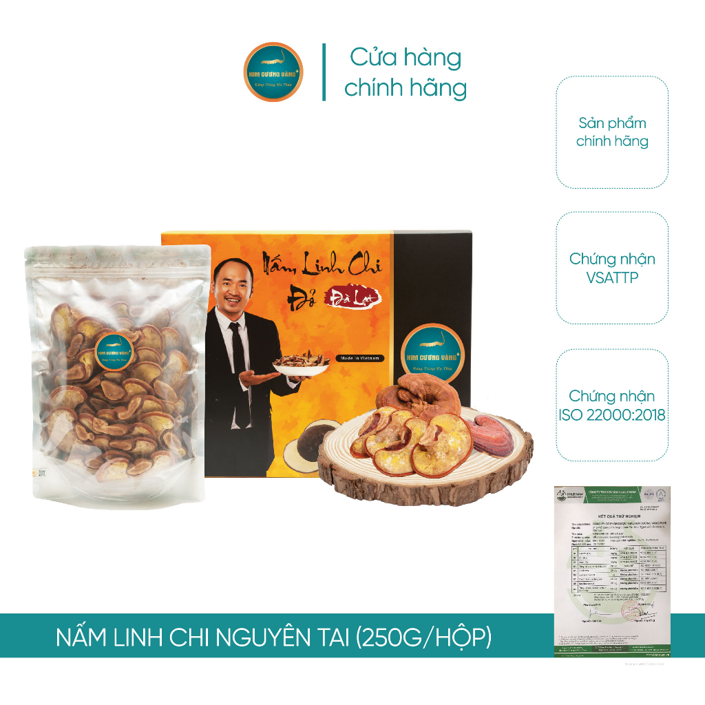 Ảnh Nấm Linh Chi Đỏ Đà Lạt Kim Cương Vàng - Hỗ Trợ Giải Độc Gan, Giảm Mệt Mỏi, Cải Thiện Sức Khỏe (250Gr/Hộp) 4