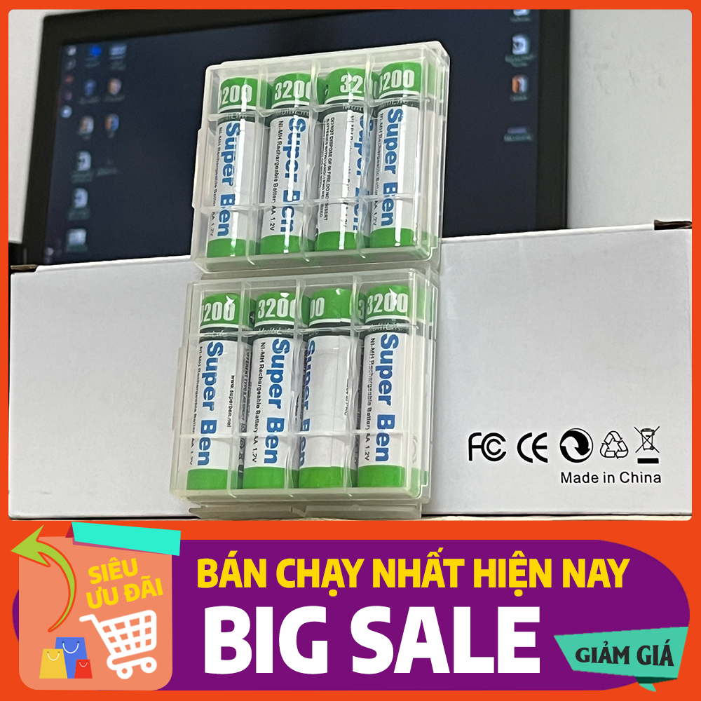 [GIAO HỎA TỐC] COMBO 2 VỈ PIN SẠC AA SUPERBEN 3200mAh CHÍNH HÃNG BẢO ...
