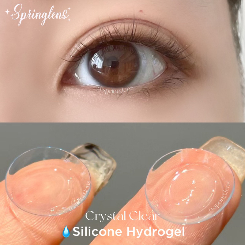 Kính áp tròng không màu trong suốt 1 đến 8 độ Silicone Hydrogel MPC 3 tháng | Spring Lens