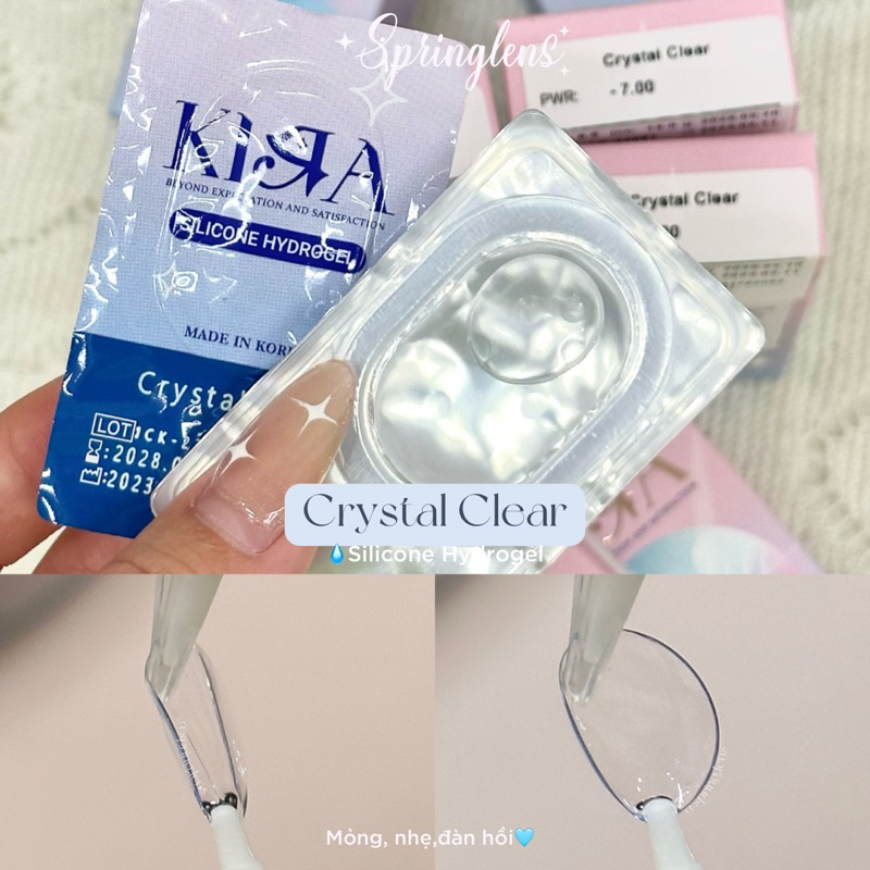 Kính áp tròng không màu trong suốt 1 đến 8 độ Silicone Hydrogel MPC 3 tháng | Spring Lens