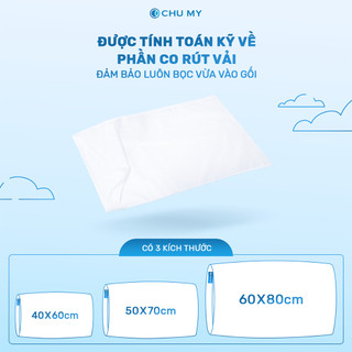 Combo vỏ gối trắng CHU MY, 100% cotton, nhiều kích thước lựa chọn