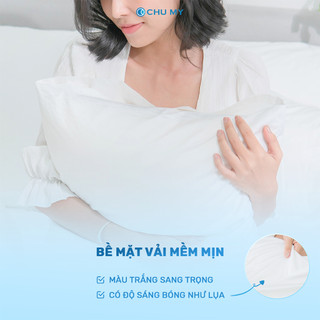 Combo vỏ gối trắng CHU MY, 100% cotton, nhiều kích thước lựa chọn
