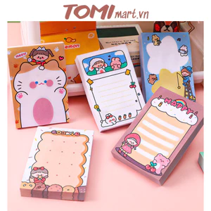 Giấy Note Giấy Ghi Chú TOMI 80 Tờ Hoạ Tiết Hoạt Hình Dễ Thương 094