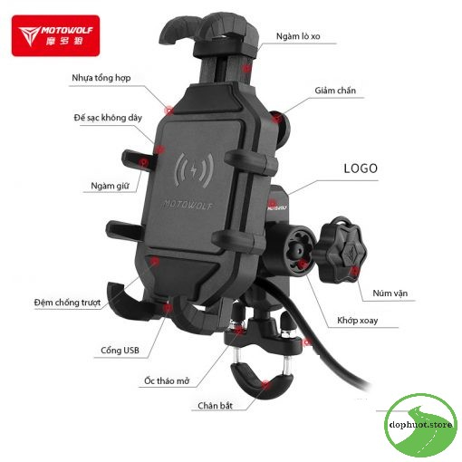 Giá đỡ điện thoại chống rung MOTOWOLF - Chính hãng
