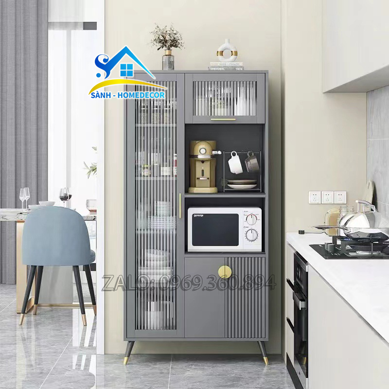 Tủ bếp gỗ An Cường cánh kính cao cấp STB173, tủ để lò vi sóng, đồ dùng bếp  - tủ đựng đồ gia vị đa năng nhỏ gọn - By Sành |