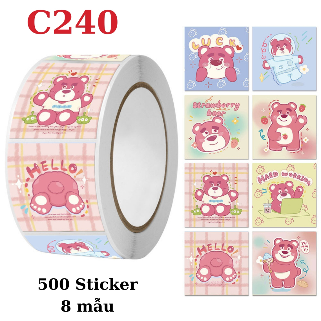 Cuộn 500 Sticker Hình Dán Kích Thước 2.5 cm, Hình Dán Trang Trí Sổ Tay ...