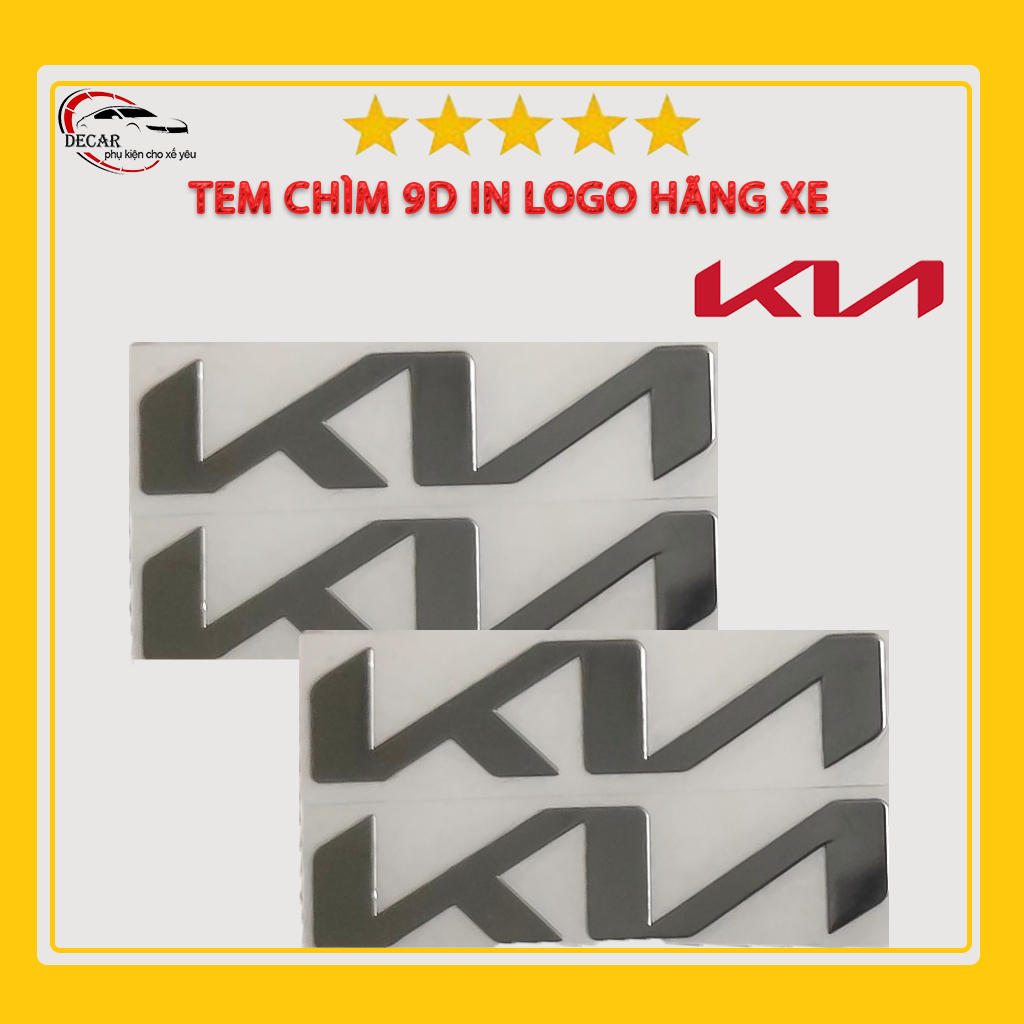 [KIA] Miếng decal dán trang trí xe ô tô đẹp, tem kim loại chìm in logo hãng xe Kia Morning, Soluto, Cerato, K3, Optima