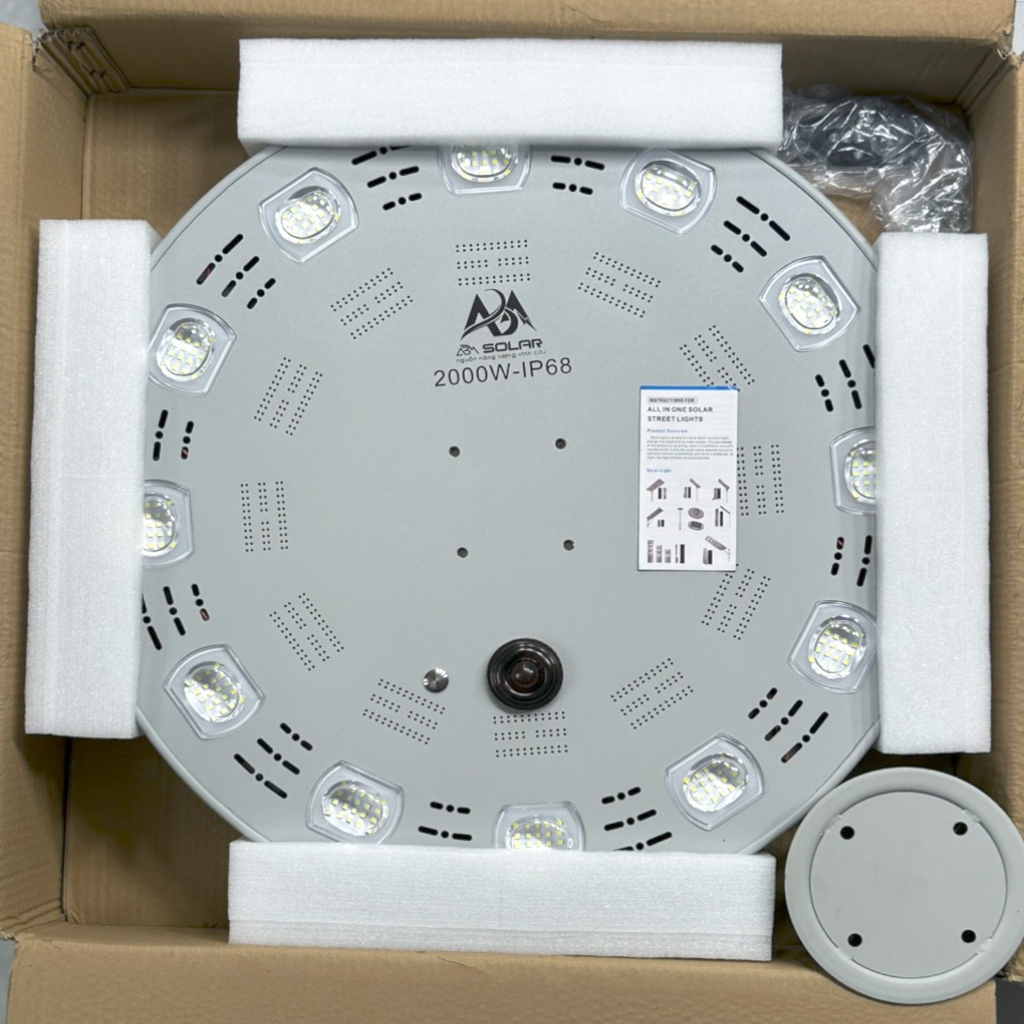 [2000W] Đèn Năng Lượng Mặt Trời UFO Đĩa Bay Sân Vườn, Vỏ Nhôm, Công Suất Lớn, Công Trình LED Siêu Sáng - ABM
