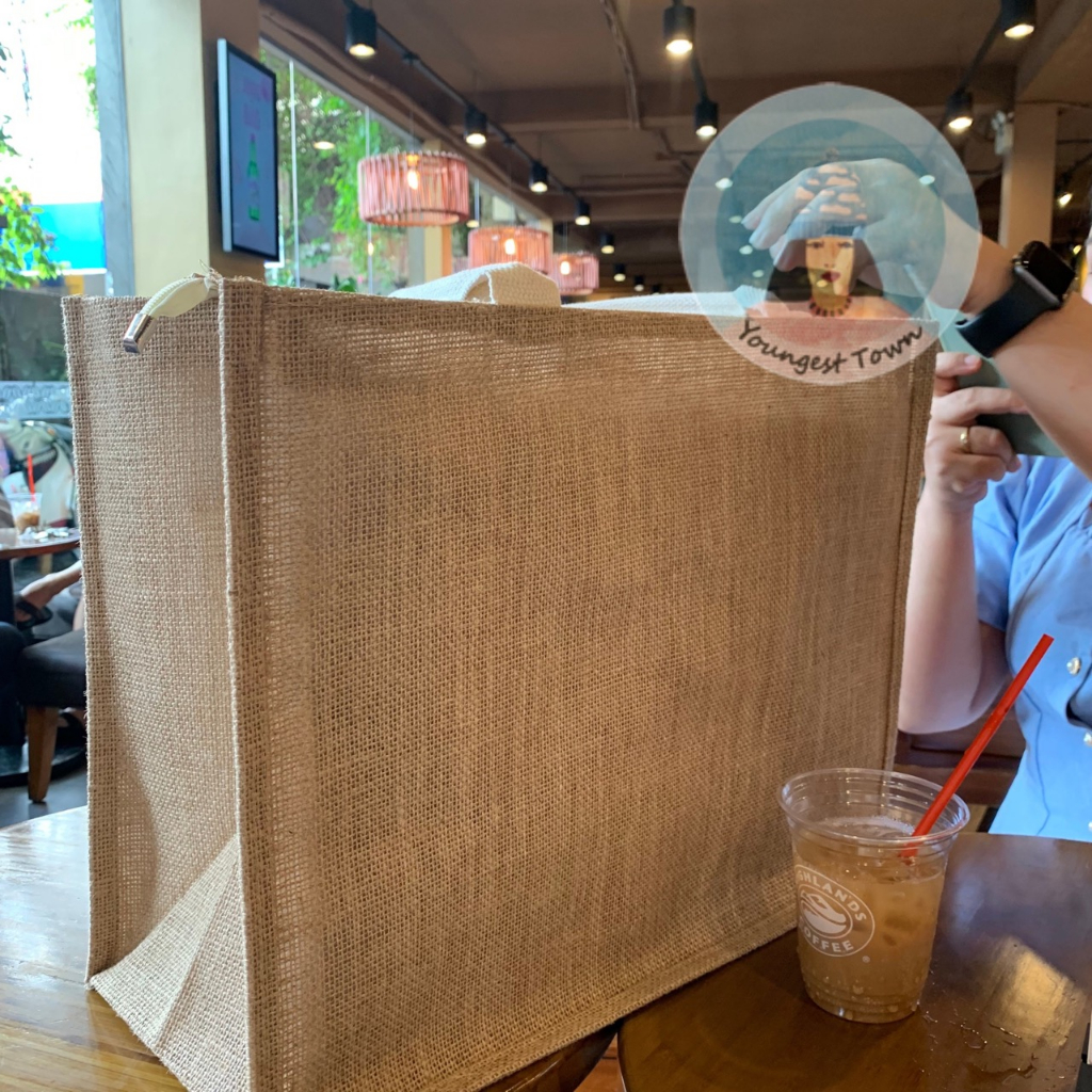 Túi cói bố trơn siêu to khổng lồ CÓ DÂY KÉO & KHÔNG DÂY KÉO 🐷