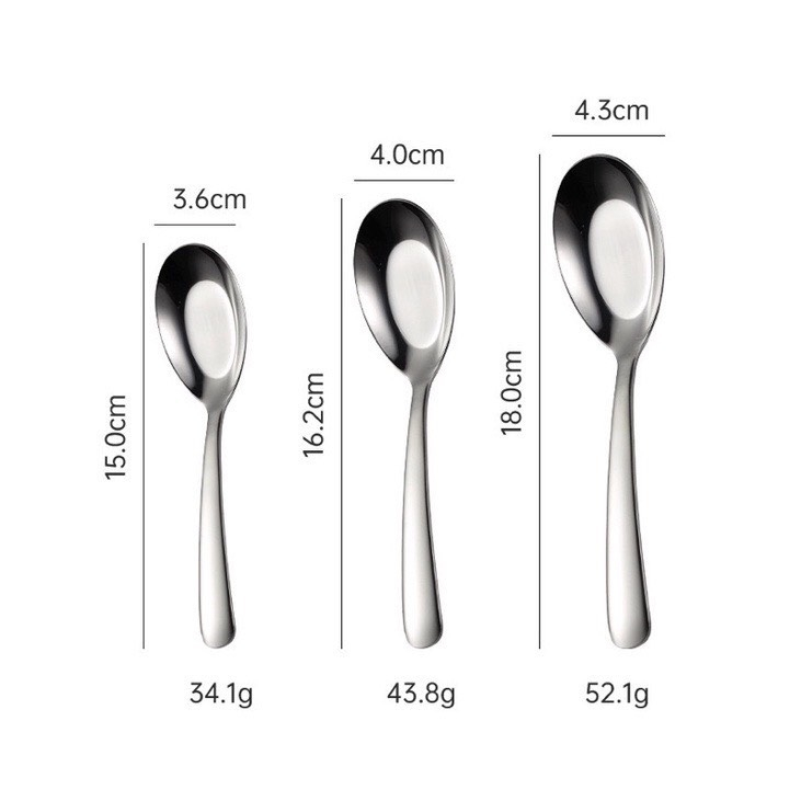 Muỗng -  thìa cơm ,phở ,súp - Muỗng canh inox 3 size cao cấp thép không gỉ