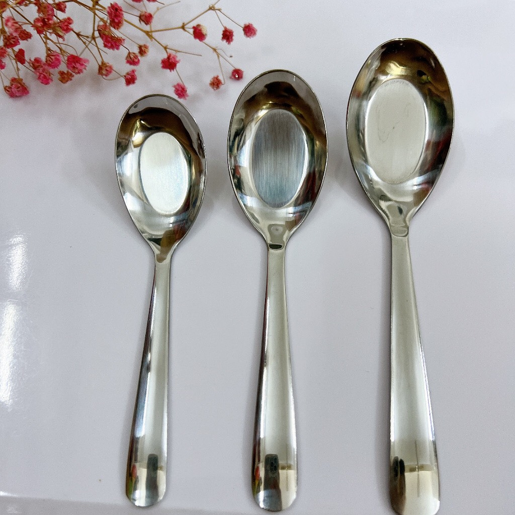Muỗng -  thìa cơm ,phở ,súp - Muỗng canh inox 3 size cao cấp thép không gỉ