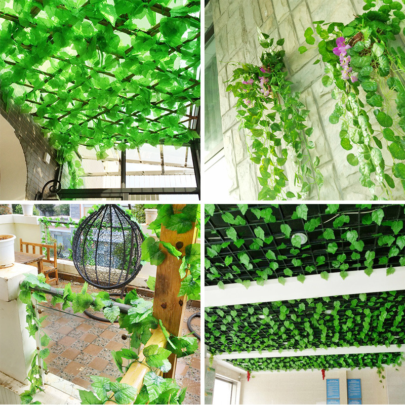 Dây leo trang trí giàn cây hoa giả - nhiều loại đa dạng dây nho , thường xuân, dưa hấu , lá phong đỏ, rau má