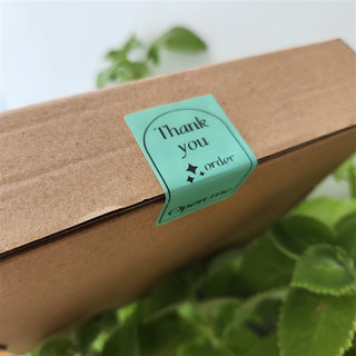 Tem dán niêm phong cảm ơn Nhãn open me màu xanh Label thank you in theo yêu cầu