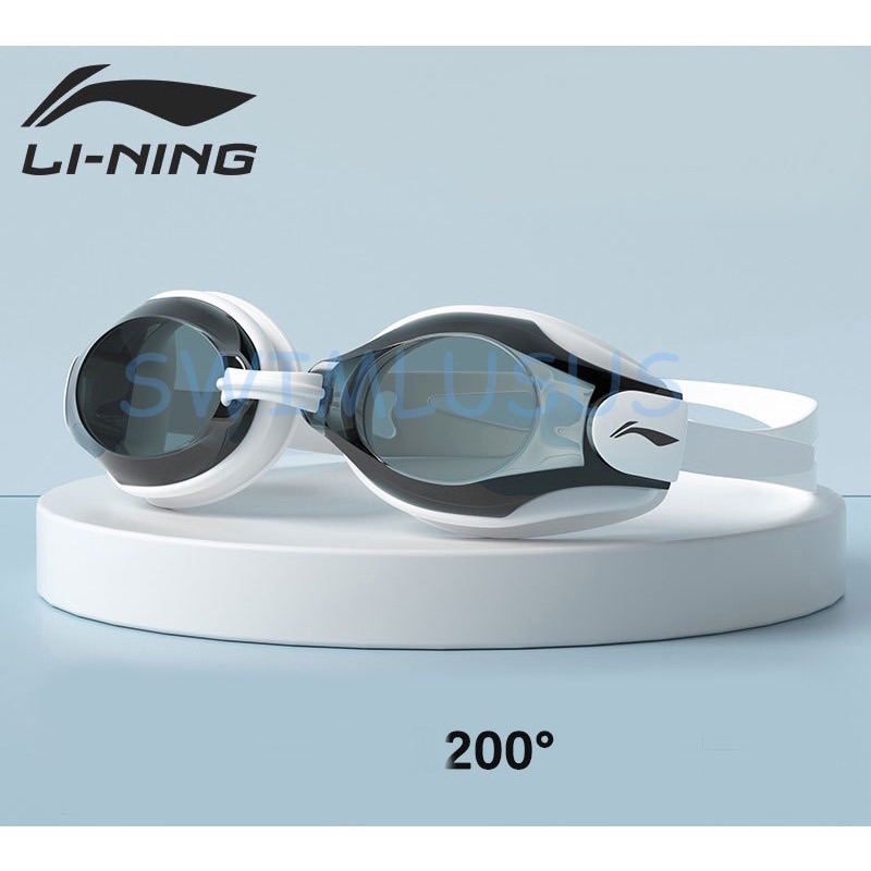 Kính Bơi Cận LI-NING Độ Nét Cao Tặng Kèm Nút Tai, Chống UV, Chống đọng sương