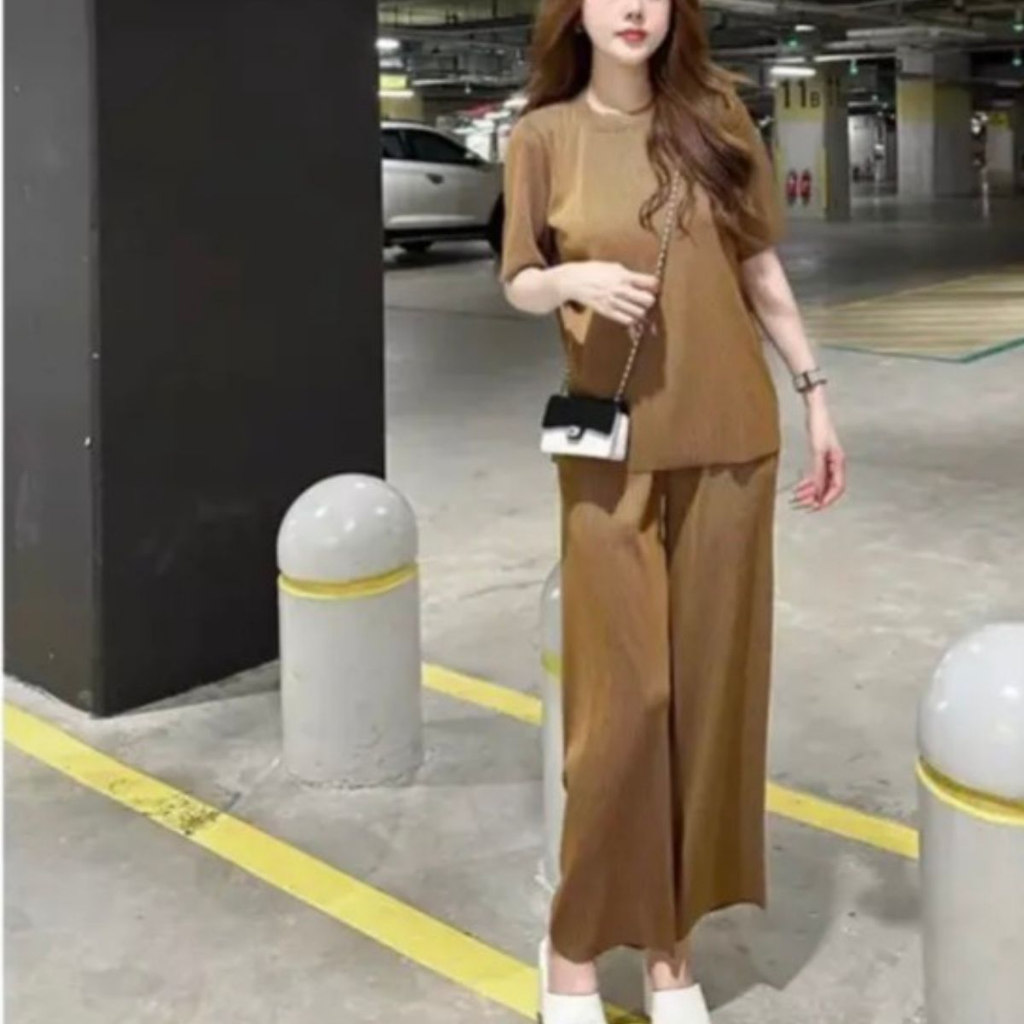 Sét Bộ Đẹp Sang Chảnh Chất Tăm Li Dày Dặn ESHOP Đồ Bộ Nữ Mặc Nhà Bigsize Quần Dài Ống Rộng Có Túi Đẹp Dễ Thương TL01