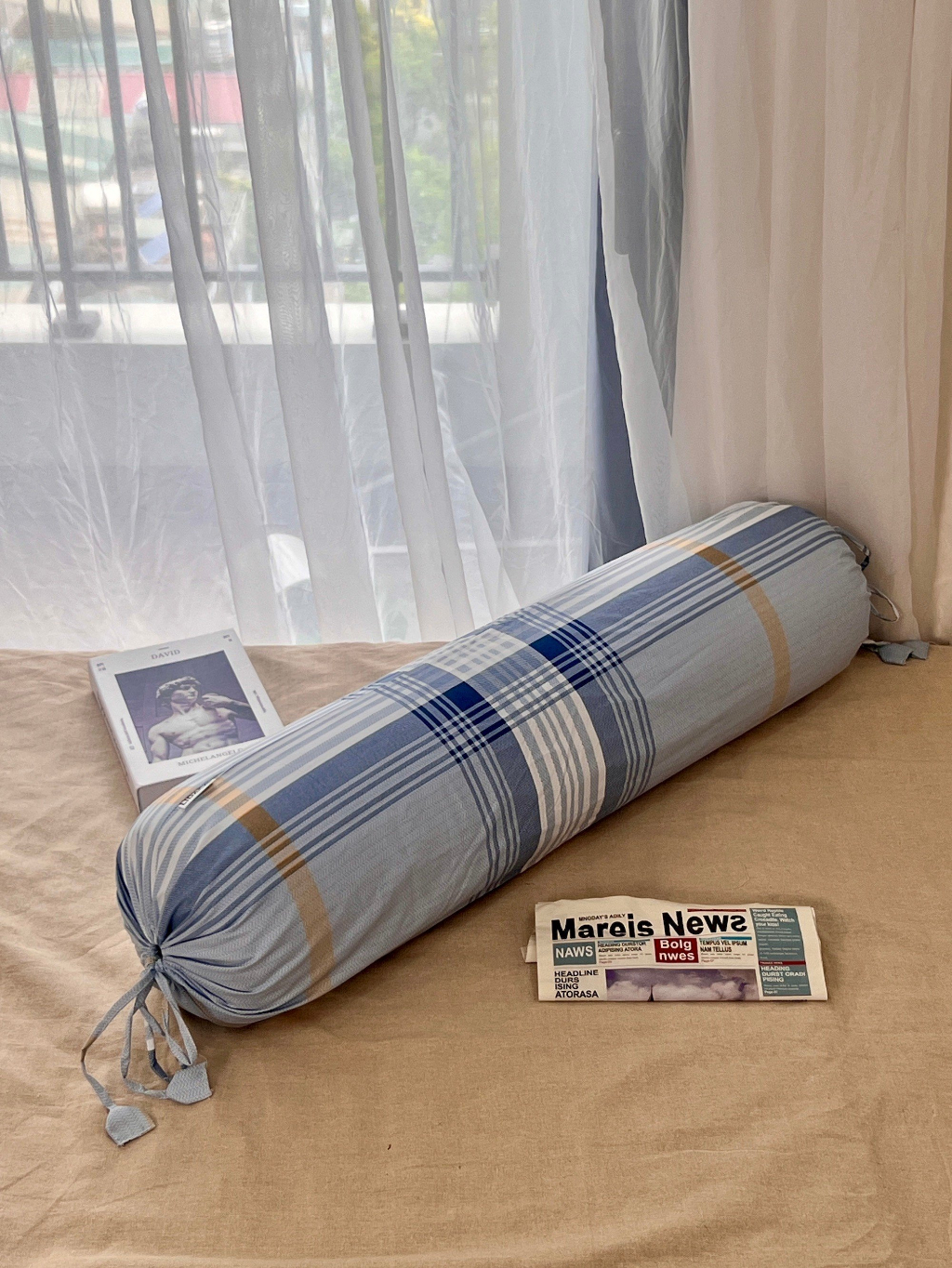 Ảnh Vỏ gối ôm, vỏ gối nằm cotton tici kẻ LIDACO vải trơn kích thước tiêu chuẩn 1