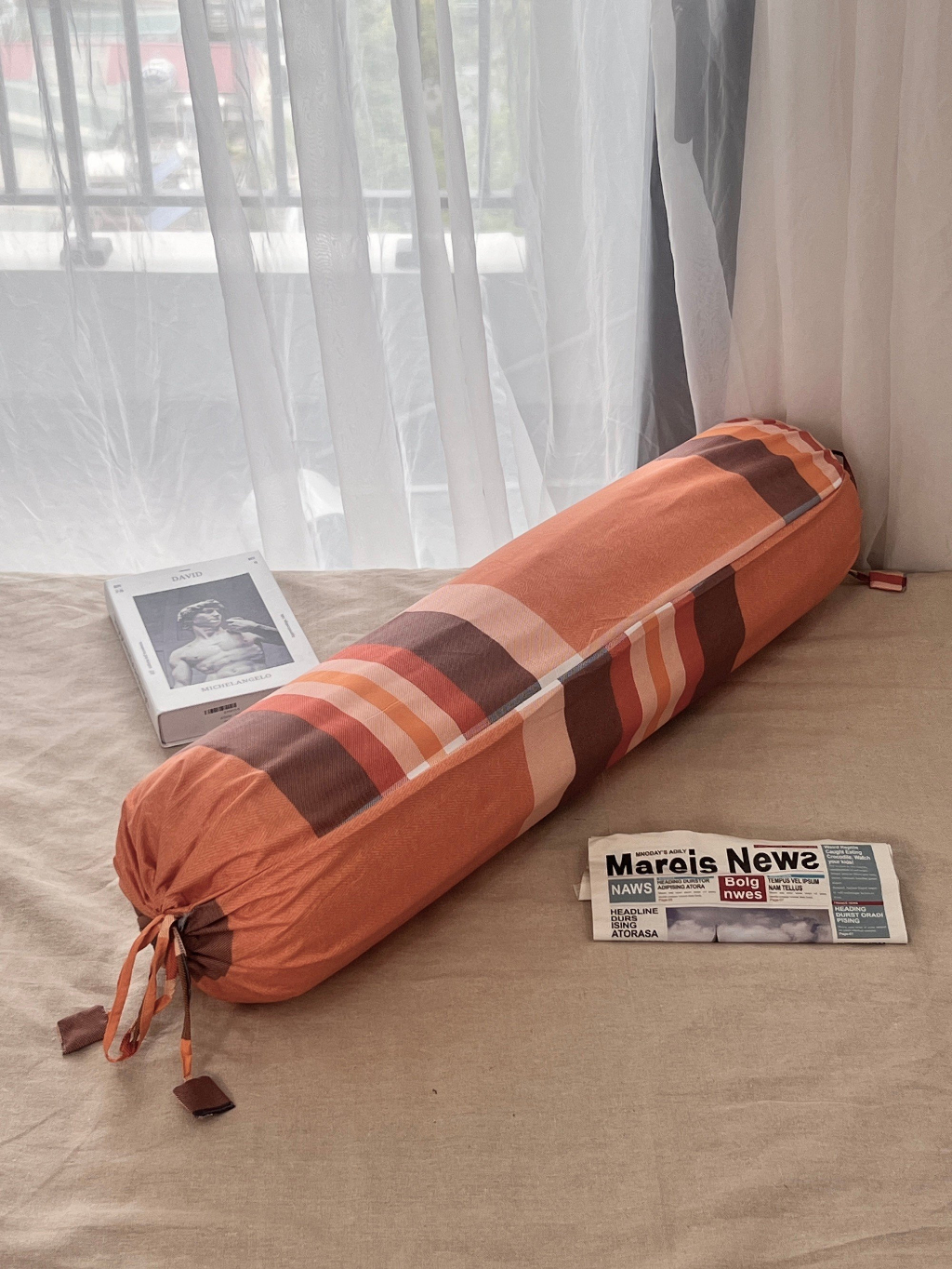 Ảnh Vỏ gối ôm, vỏ gối nằm cotton tici kẻ LIDACO vải trơn kích thước tiêu chuẩn 3
