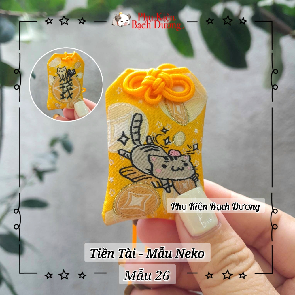 Túi Phước Yushou Mèo Chiêu Tài - Mẫu 26, Có sẵn, Quà tặng ý nghĩa.