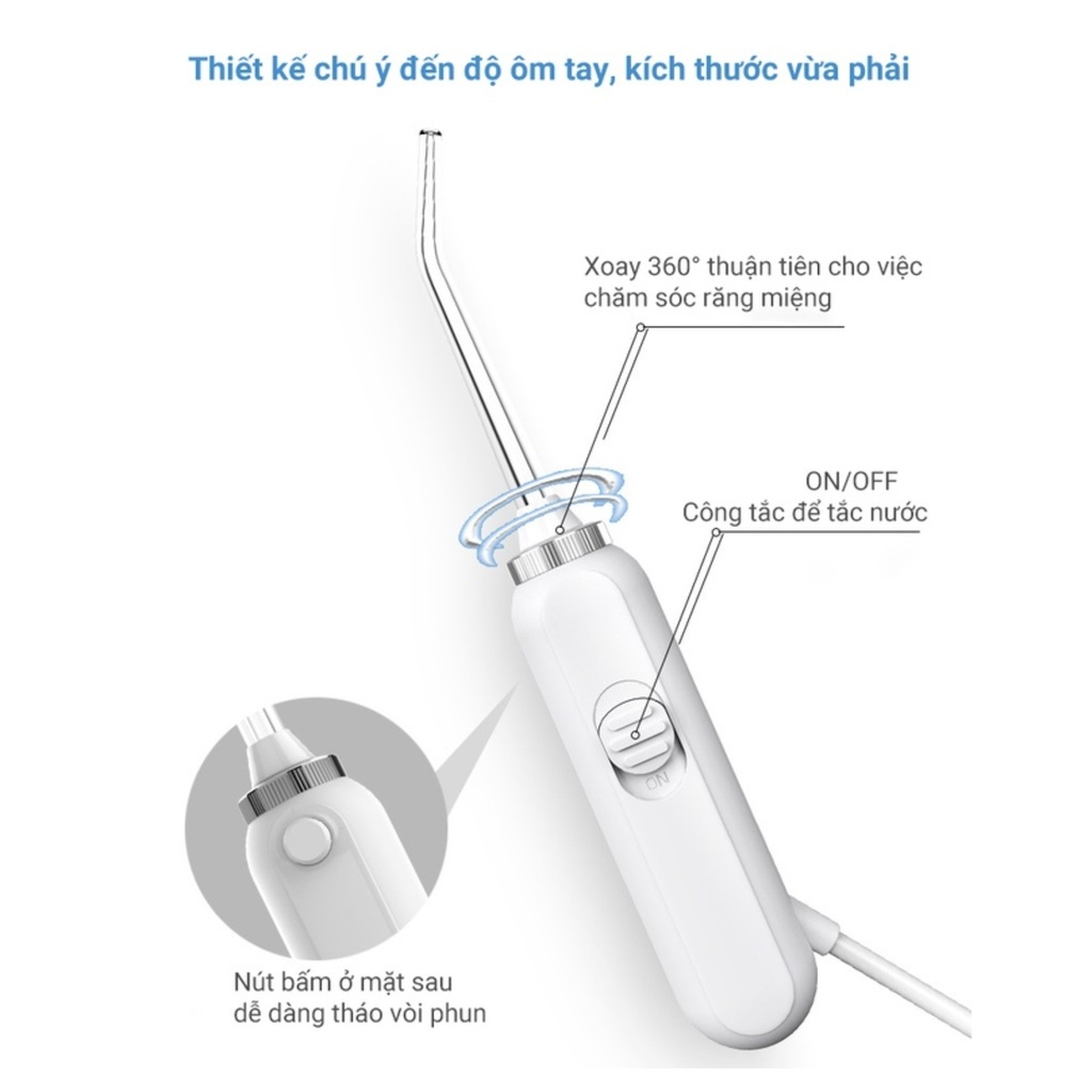Máy tăm nước gia đình Mocato waterpik M810 10 chế độ chăm sóc răng miệng cho 5 người giữ sạch hơi thở và bảo vệ men răng