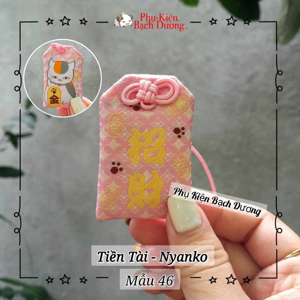 Túi Phước Yushou Tài Vận Nyanko Mẫu 46 - Kiểu Omamori Nhật, Có sẵn, Quà tặng ý nghĩa.