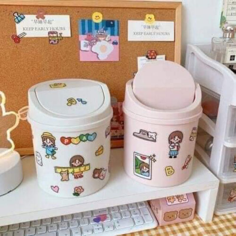 Thùng Rác Mini Nắp Lật Để Bàn Xinh Xắn, Đựng Rác, Dụng Cụ Văn Phòng ...
