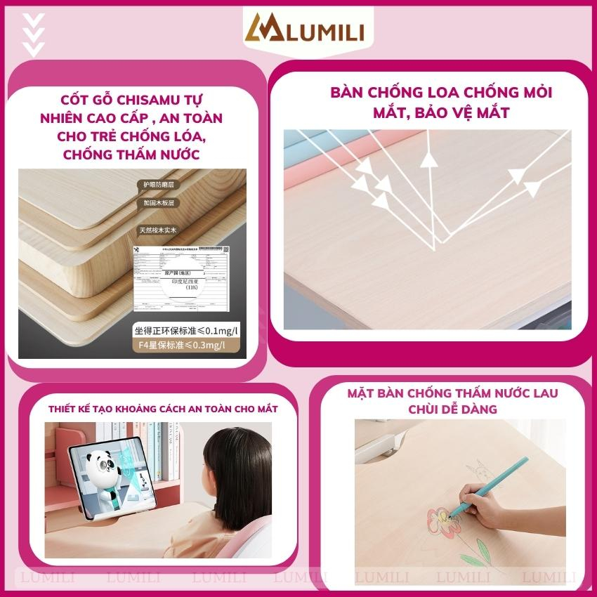 [ Miễn phí vận chuyển 100%] Bàn học thông minh bàn học chống gù chống cận cho học sinh Lumili S6 kích thước 1 mét 2