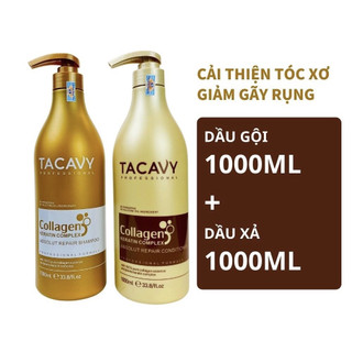Cặp gội xả collagen tacavy 1000ML| Phục Hồi Tóc Hư Tổn, Khô Xơ, Gãy Rụng | Hàng Chính Hãng CT68