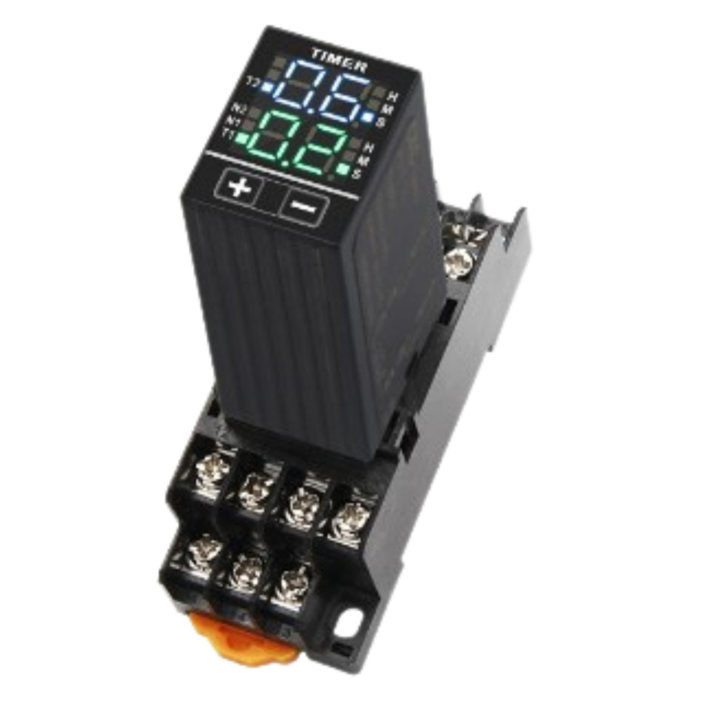 Timer mini H3Y-4 điện tử, Rơ le thời gian kỹ thuật số 0.1S-99H chế độ ...