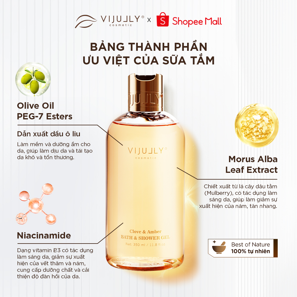 Ảnh Sữa tắm Dưỡng da hương nước hoa Vi Jully 350ml (Clove & Amber) 2
