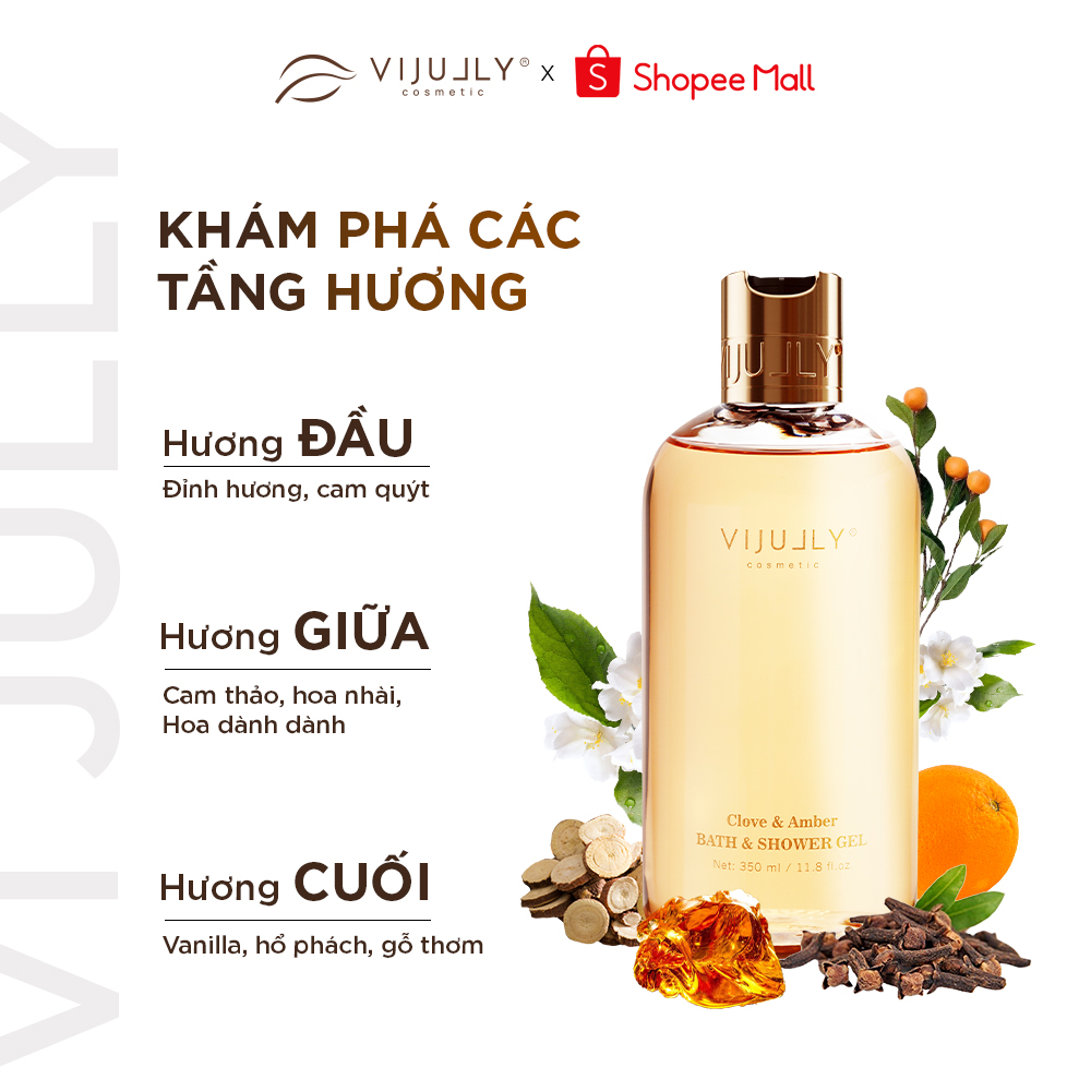 Ảnh Sữa tắm Dưỡng da hương nước hoa Vi Jully 350ml (Clove & Amber) 3
