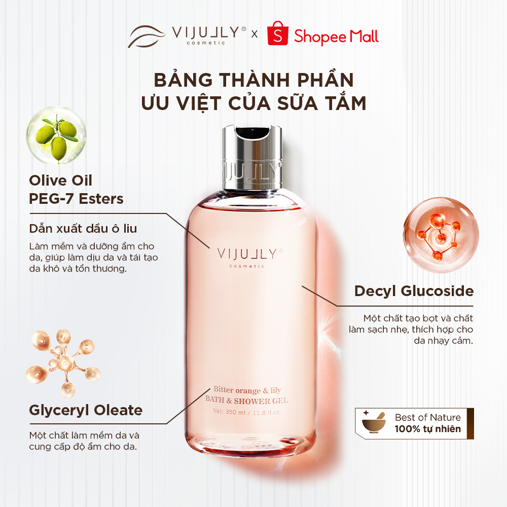 Ảnh Sữa tắm Dưỡng da hương nước hoa Vi Jully 350ml (Bitter Orange & Lily) 2