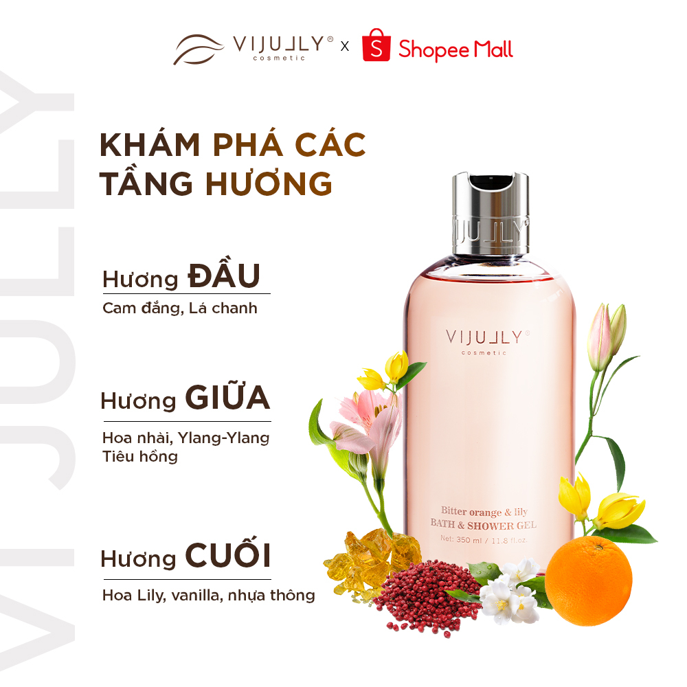 Ảnh Sữa tắm Dưỡng da hương nước hoa Vi Jully 350ml (Bitter Orange & Lily) 3