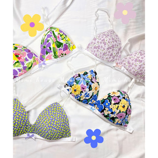 Áo bra cotton hoạ tiết mùa hè có thể mặc đi biển - Handmade by Mimi House