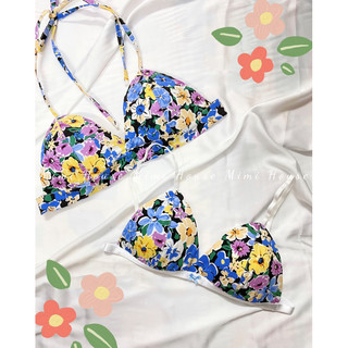 Áo bra cotton hoạ tiết mùa hè có thể mặc đi biển - Handmade by Mimi House