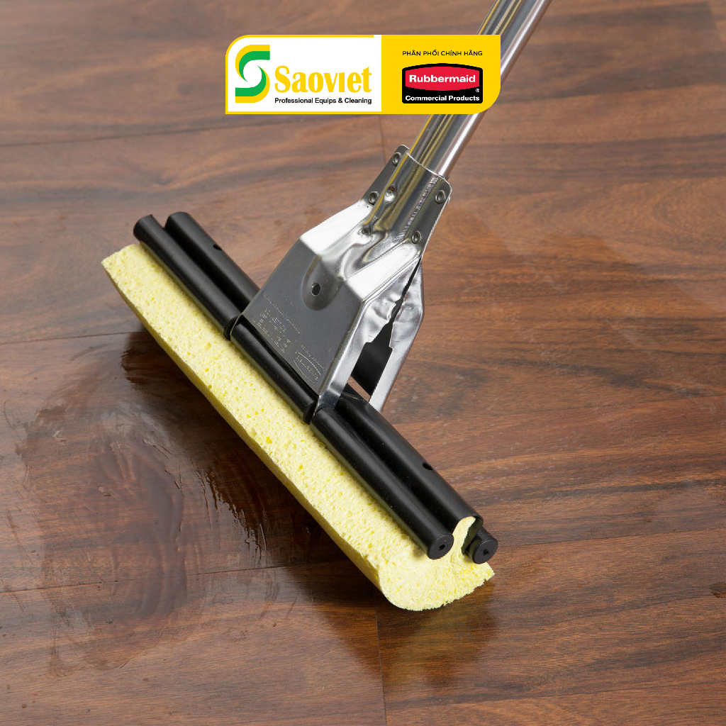 Bộ cây lau Rubbermaid cán kim loại, bàn lau 30 cm - bọt biển thấm nước cực tốt - FG643500BRNZ | BigBuy360 - bigbuy360.vn